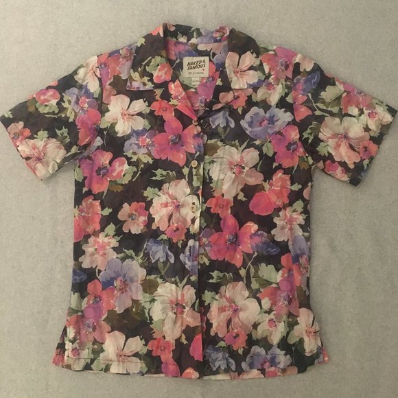 Women's Naked and Famous Flower Shirt - Picture 1 of 3